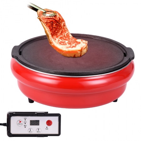 Korean 2000W Embedded electromagnetic bbq grill home indoor table Extra-large electric bbq grill with non-stick baking pan