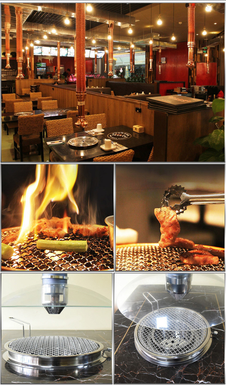 Korean charcoal bbq grill restaurant indoor Korean commercial tabletop round carbon barbecue grill