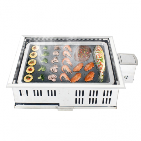Korean gas bbq grill Embedded dining room desktop Smokeless and non sticky bbq grill